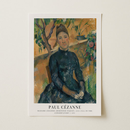 Paul Cézanne "Madame Cézanne (Hortense Fiquet) in the Conservatory" Sanatsal Poster