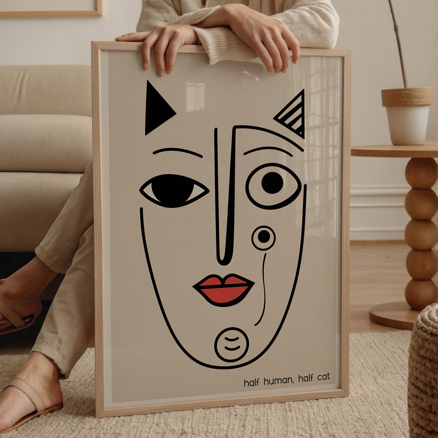 Pablo Picasso "Half Human, Half Cat" Sanatsal Poster