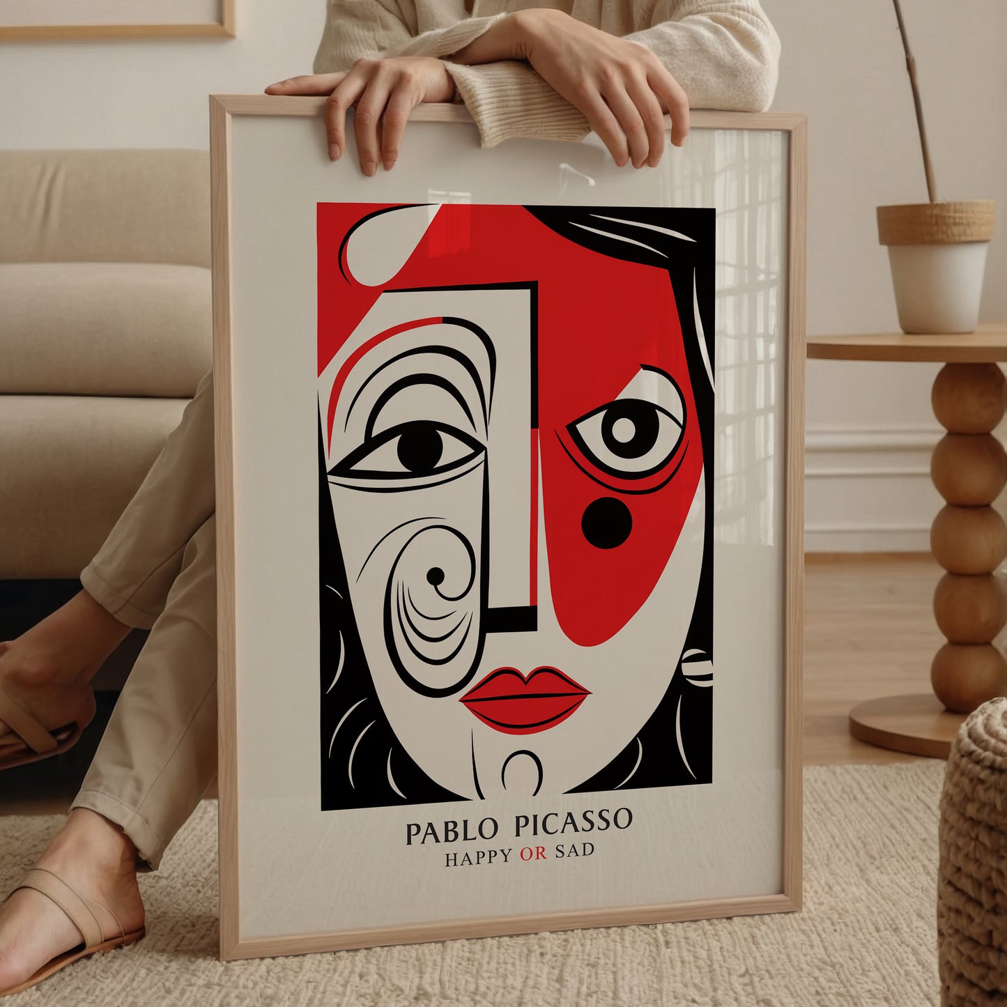 Pablo Picasso "Happy or Sad" Sanatsal Poster