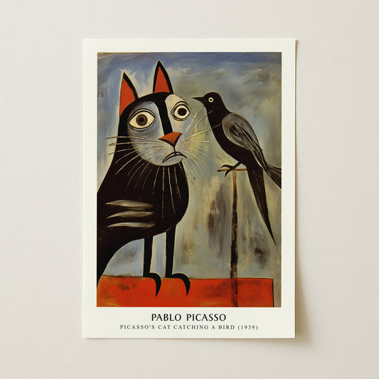 Pablo Picasso "Cat Catching a Bird" Sanatsal Poster