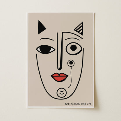 Pablo Picasso "Half Human, Half Cat" Sanatsal Poster