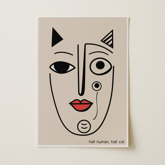 Pablo Picasso "Half Human, Half Cat" Sanatsal Poster