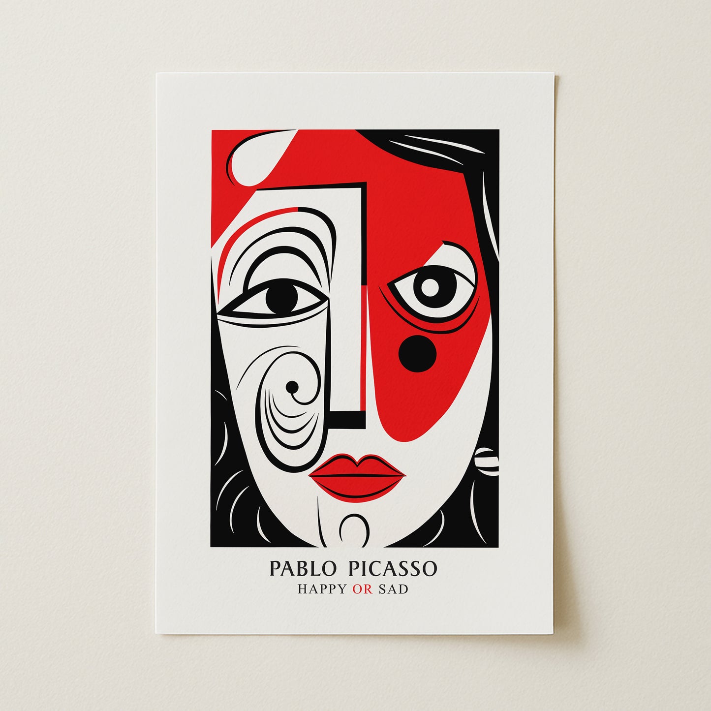 Pablo Picasso "Happy or Sad" Sanatsal Poster