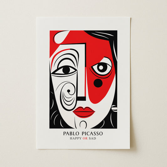 Pablo Picasso "Happy or Sad" Sanatsal Poster