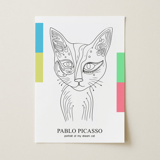 Pablo Picasso "Portrait of My Dream Cat" Sanatsal Poster